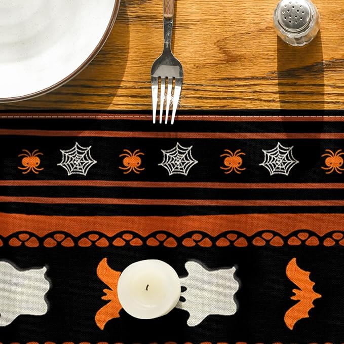 Artoid Mode 210 GSM Halloween Table Runner 13x48 Inch Home Party Decor | Ghosts - Image 7
