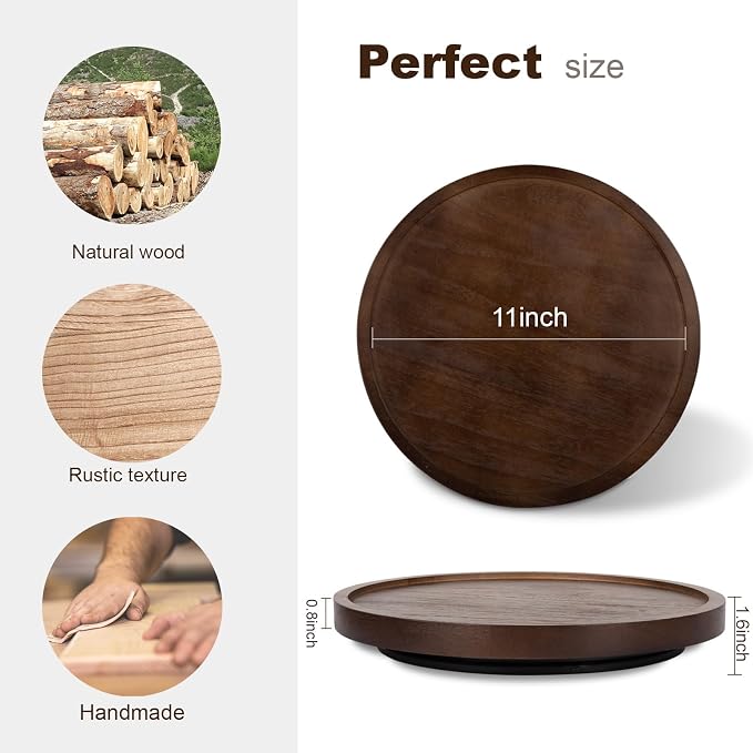 Wood Lazy Susan Organizer Kitchen Turntable - Image 5