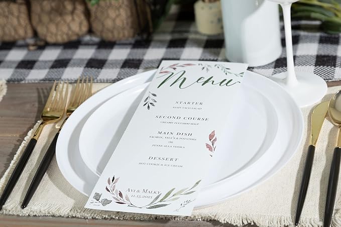 White Plastic Party Plates Edge Collection Premium heavyweight Elegant - Image 8