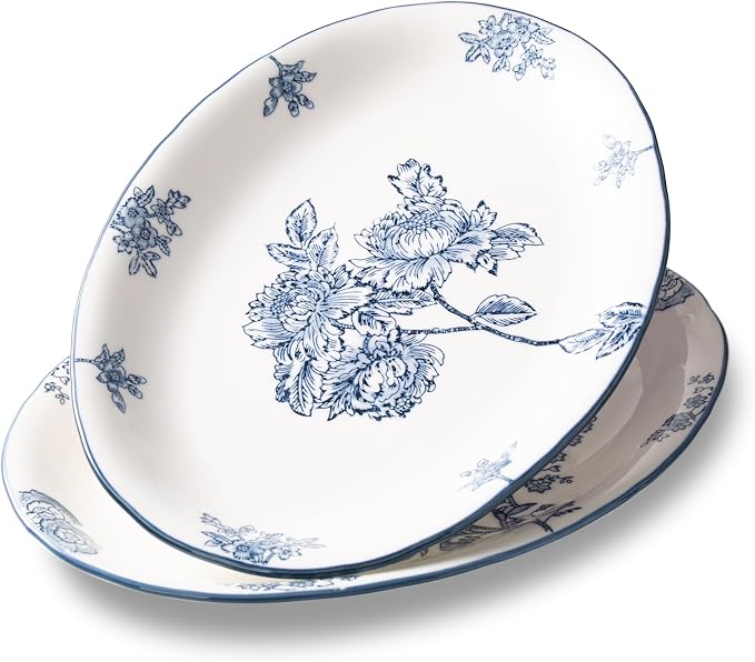 Ceramic Serving Platter, Large Oval Dinner Plates, Large Serving Trays by Magclay