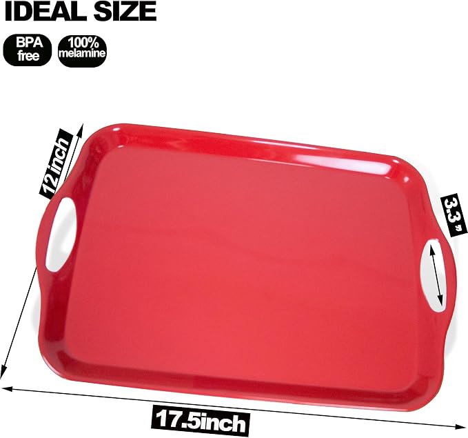 KAQAHIDO Large Melamine Serving Trays - Image 2