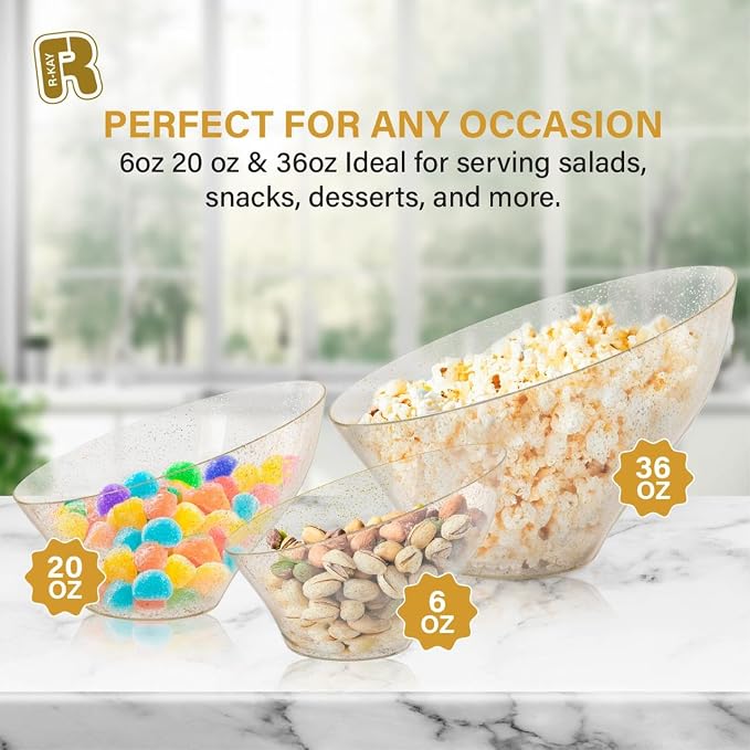 R-kay 6 Pack Glitter Angled Candy Bowls - Image 2