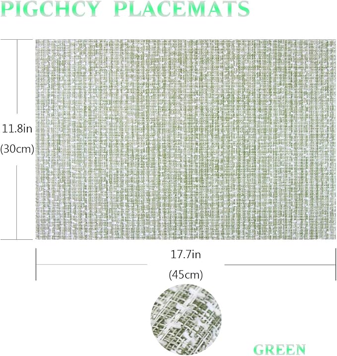 PIGCHCY Elegant Placemats Set of 4 Blended Woven Heat Resistant Durable - Image 2