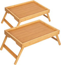 2 Pack Bamboo Bed Tray Tables by Unknown
