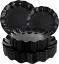 LIYH 24 Pcs Black Reusable Plastic Plates – Unbreakable Camper Dishes, by LIYHLoveinyourheart