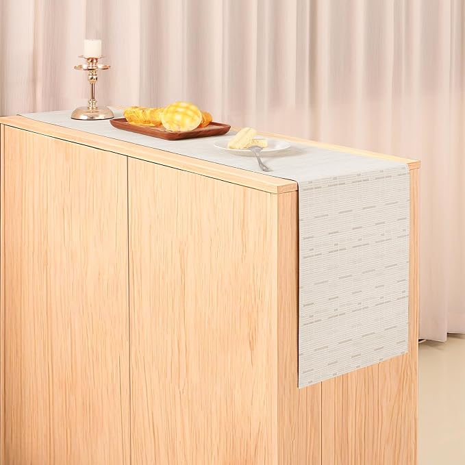 Table Runner 55 Inches Long, Vinyl Woven Heatproof Table Runners | Washable - Image 6