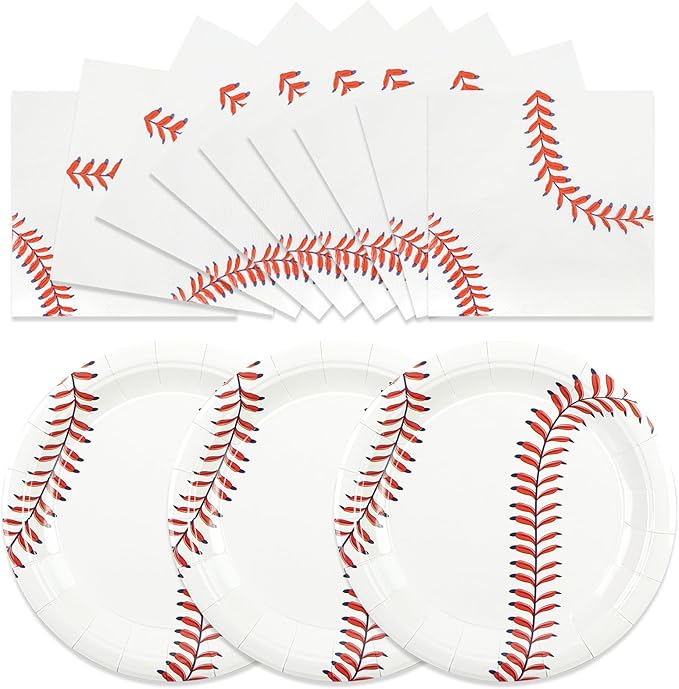 50pcs Baseball Plates and Napkins Party Supplies, 7Inch | Baseball Themed by Unknown