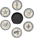 6 Pcs Nautical Ocean Drink Coasters by Cayiibe