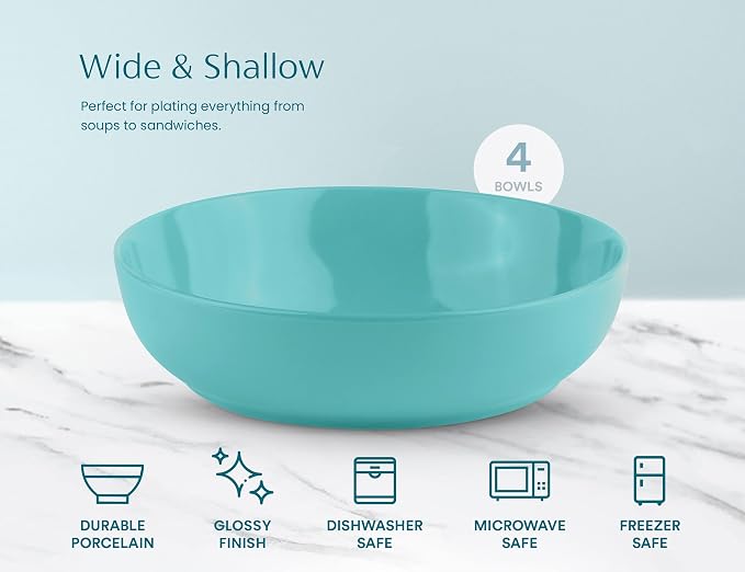 KooK Pasta Bowl, Salad Bowls, Serving Bowls, Large Capacity, Microwave & - Image 4