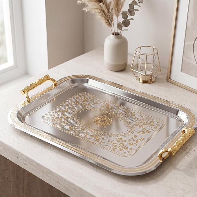4 Pack Stainless Steel Serving Tray - Image 2