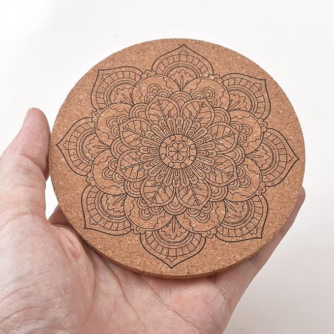 ionEgg Cork Coasters for Drinks Reusable Cup Coaster for Cold or Warm Drinks - Image 4