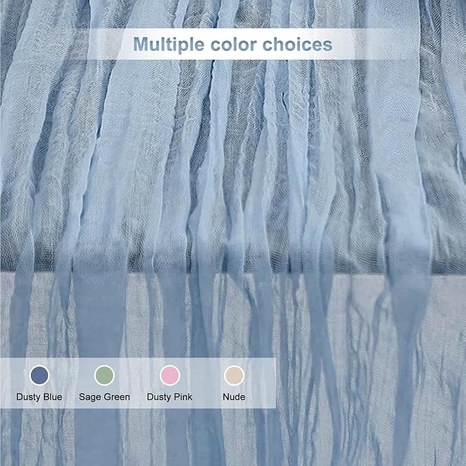 1 Pack Dusty Blue Cheesecloth Table Runner 35x120 Inch 10Ft Rustic Gauze Cheese - Image 6