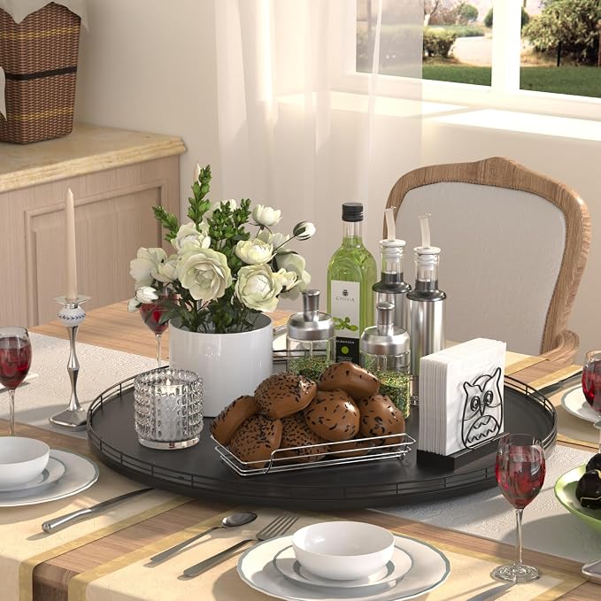 Oroyutor 24-Inch Extra Large Oak Lazy Susan - Image 4