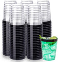 DaYammi 100 Pack Black Plastic Cups 10Oz Clear Disposable Cups by DaYammiwillaccompanyyou