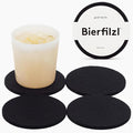 Graf Lantz - Bierfilzl Merino Wool Round Coasters Set of 4 - Black - Absorbs by GrafLantz