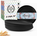 Black Small Plates | 5.7" Unbreakable Melamine Appetizer & Dessert Plates by HOMIENLY