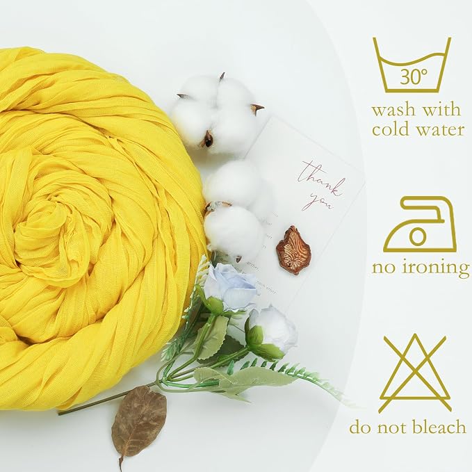 12 Pack Lemon Yellow Cheesecloth Table Runner 17 x 108 Inch | Boho Gauze Cheese - Image 4