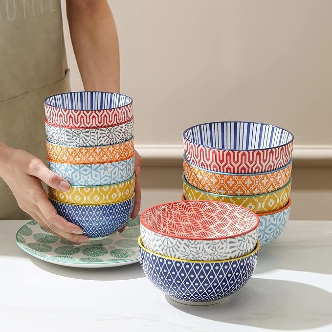Selamica Ceramic 12 OZ Dessert Bowls Set, Ice Cream Bowls, 4.7 Inch Small Bowls - Image 7