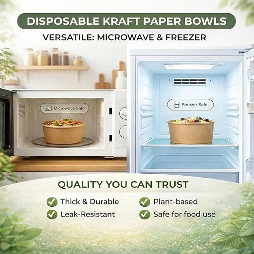 TOPtoper 50 Pack 25 Oz Large Paper Bowls - Image 3
