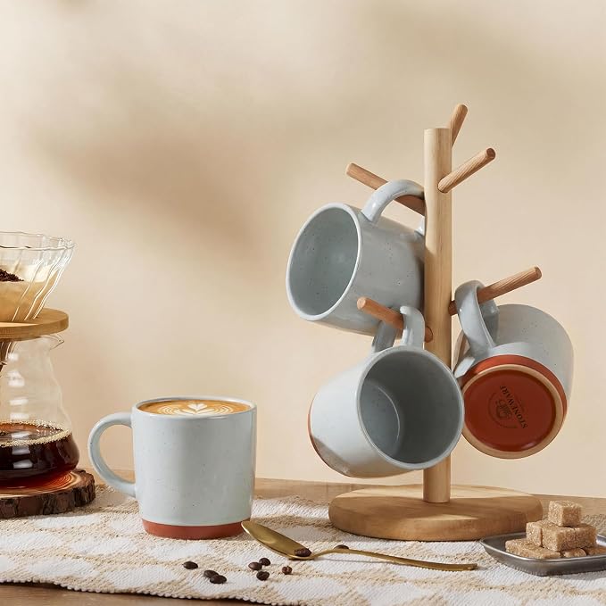 E-far Ceramic Coffee Mug Set of 6, 12oz Stoneware Coffee Cup - Image 8