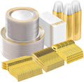 700 Pieces Clear Gold Disposable Dinnerware Set by GoodLuck