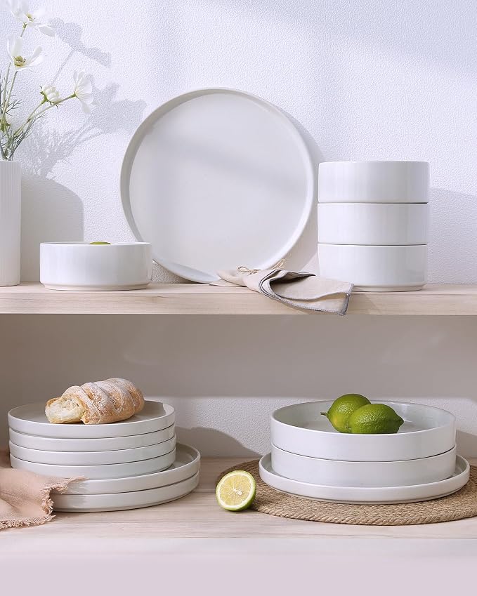Famiware Nebula Plates and Bowls, 12-Piece Dinnerware Set, Dishwasher and - Image 6