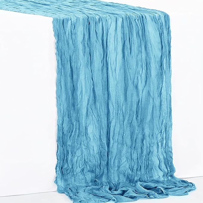 1 Pack Baby Blue Cheesecloth Table Runner 35x120 Inch 10Ft Rustic Gauze Cheese - Image 7