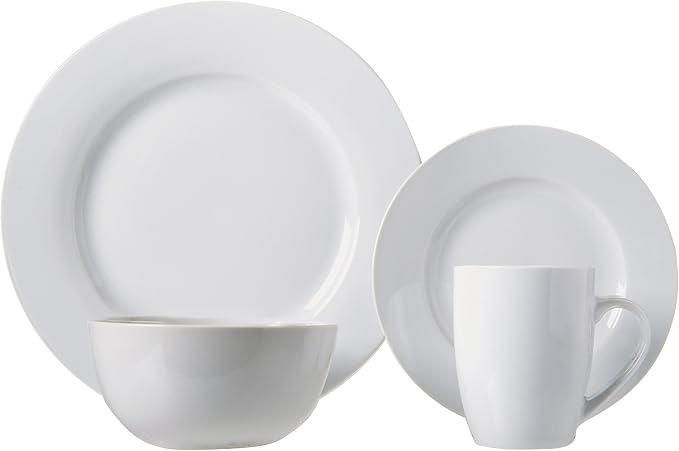 Amazon Basics 16-Piece Porcelain Dinnerware Set, Microwave and Dishwasher Safe - Image 5
