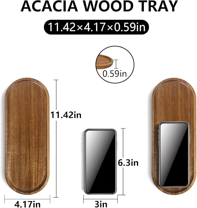 Solid Wood Serving Platters and Trays of Natural Wood - Image 2