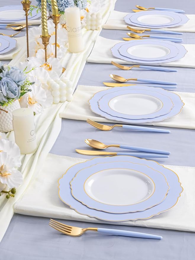 60pcs Blue Plates Disposable - Image 6