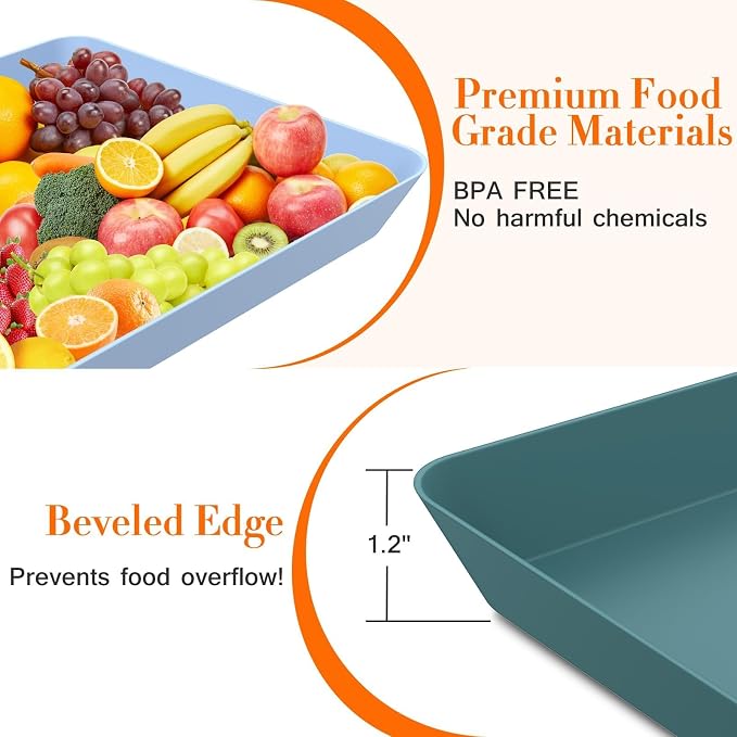 WOWBOX 6 pcs Serving Tray for Entertaining, Serving Platters for Snacks - Image 3