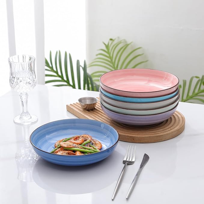Selamica Ceramic Plates and Bowls Set, 24 Pieces Dinnerware Sets - Image 2