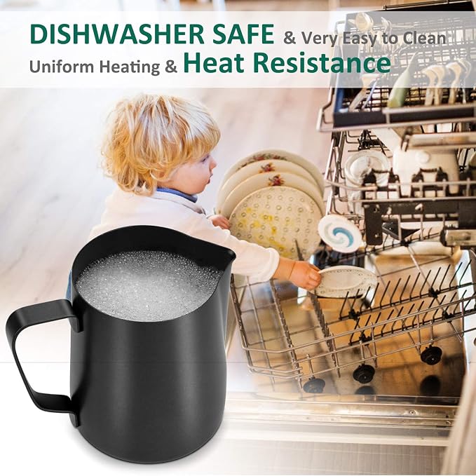 Milk Frothing Pitcher 600ml/20oz Steaming Pitchers Stainless Steel Milk Coffee - Image 3