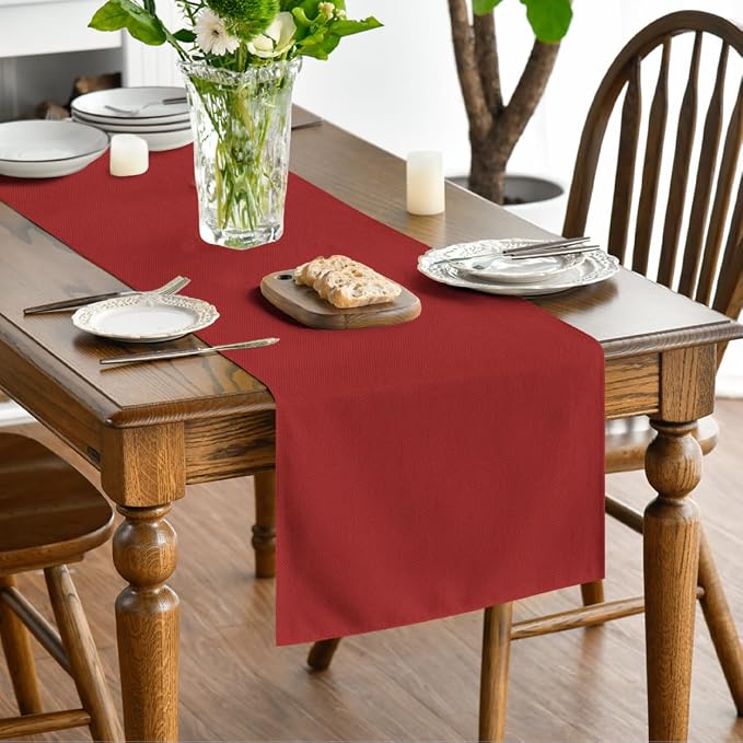 Artoid Mode Red Table Runner, Seasonal Christmas Washable Kitchen Dining Table - Image 2