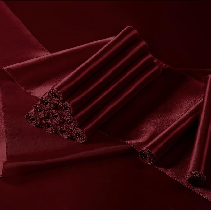 Manyshofu Maroon Satin Table Runner 12x108 - Image 7