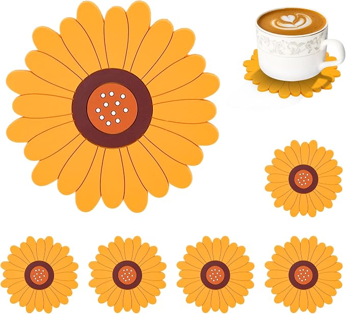 Conisy Flower Coasters for Drinks by conisy