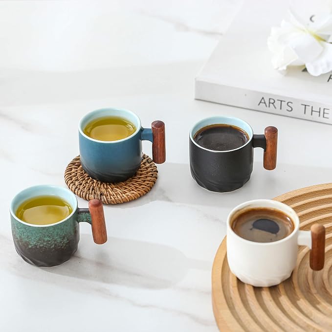 Zurucily 2 oz Espresso Cups Set of 2, Ceramic Espresso Cups - Image 5