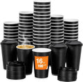 100 Pack 16 oz Disposable Coffee Cups by COOLCAP
