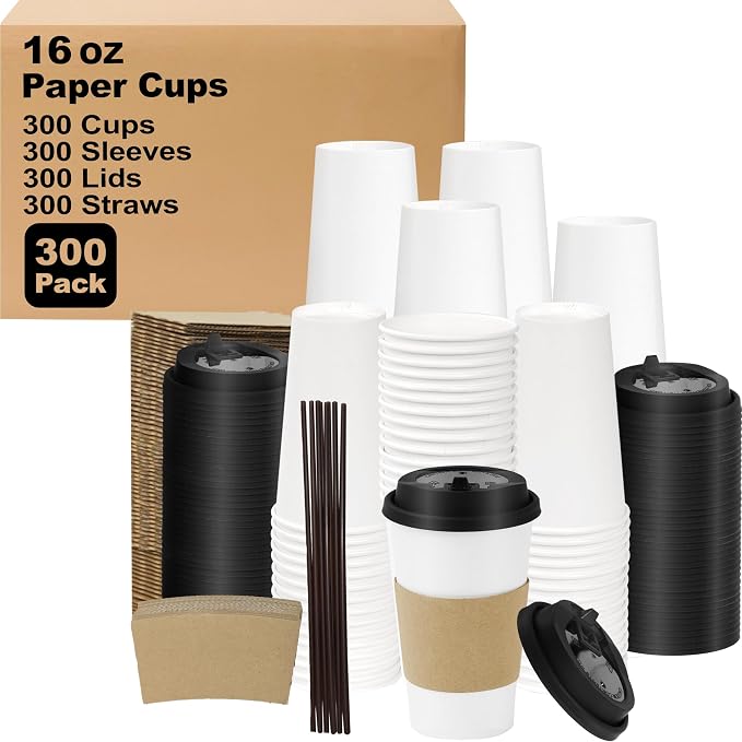 16 oz 300 Pack Coffee Cups by COOLCAP