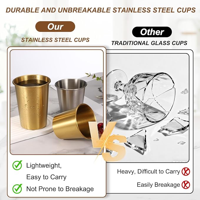 uxcell 2 Pcs Stainless Steel Cups, 7oz/200ml Metal Cups Double Wall Tumbler - Image 7