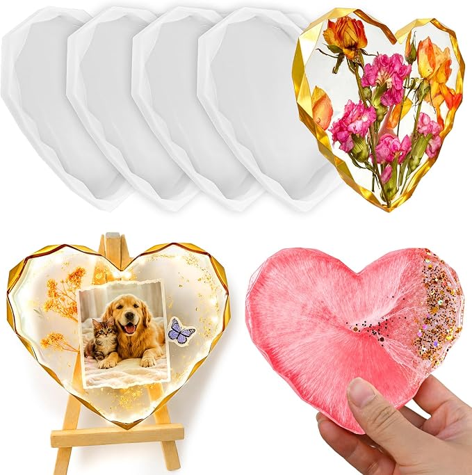 Resin Coaster Molds, Photo Frame, Wedding Valentines Mom Gift, Cup Mat Decor by ZQYSING