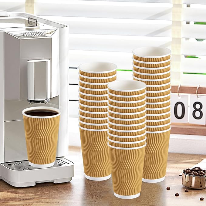 Lamosi 500 Pack Coffee Cups 16 oz, Disposable Paper Coffee Cups No Lids | - Image 6