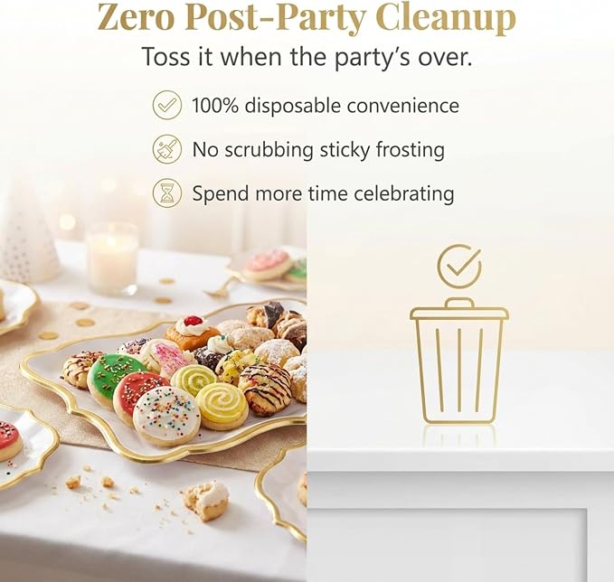 Decorative Gold Rim Display Trays 10 Pack 9 x 13 Inch Cardboard Platters | - Image 7