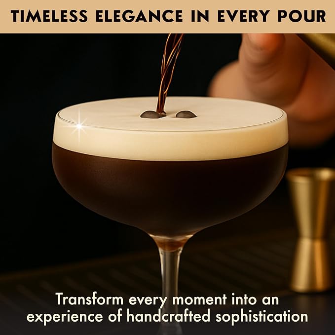 VEMACITY - Elegant Espresso Martini Glasses Set of 4 - Classic Coupe Glasses - Image 8