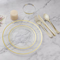 BESTVIP 450PCS Clear Gold Dinnerware Set by Bestvip