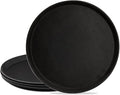 TOPZEA 4 Pack 14 Inch Round Restaurant Serving Tray, Fiberglass Non-Slip Rubber by TOPZEA