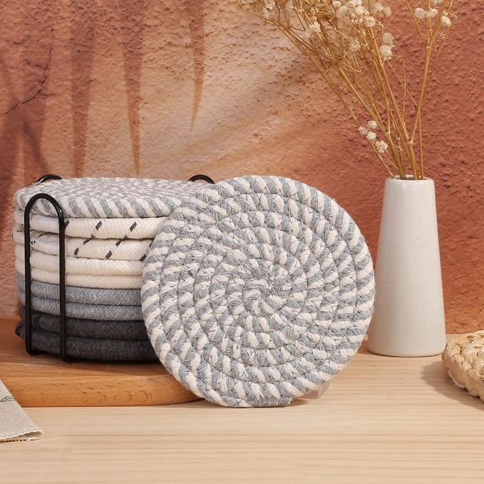Billbotk 10 Pieces Coasters for Drink Absorbent, 5 Colors Drink Coasters - Image 7