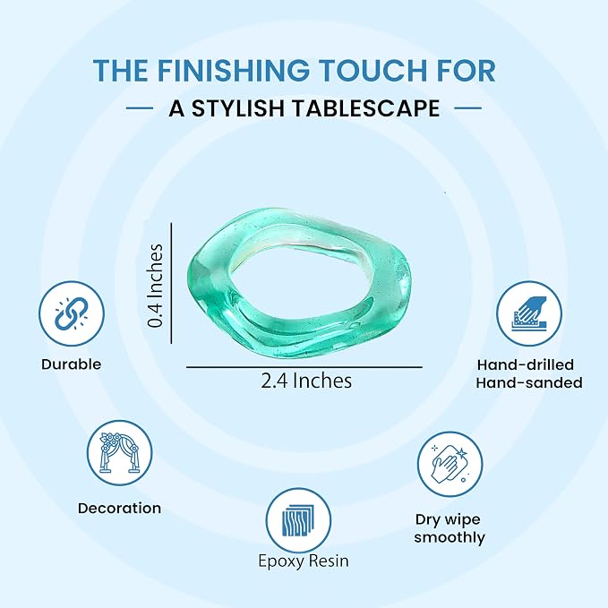 ALPHA Living HOME Set of 12 Epoxy Resin Napkin Rings - Image 4