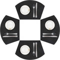 SHACOS Small Round Table Placemats Wedge Placemat Set of 4 Non Slip Heat by SHACOS