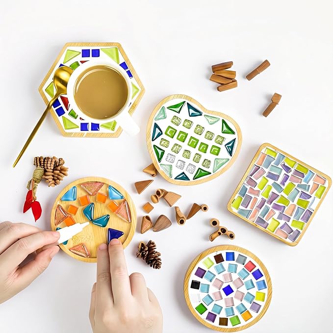 Patelai 10 Pcs Square Bamboo Coasters - Image 4